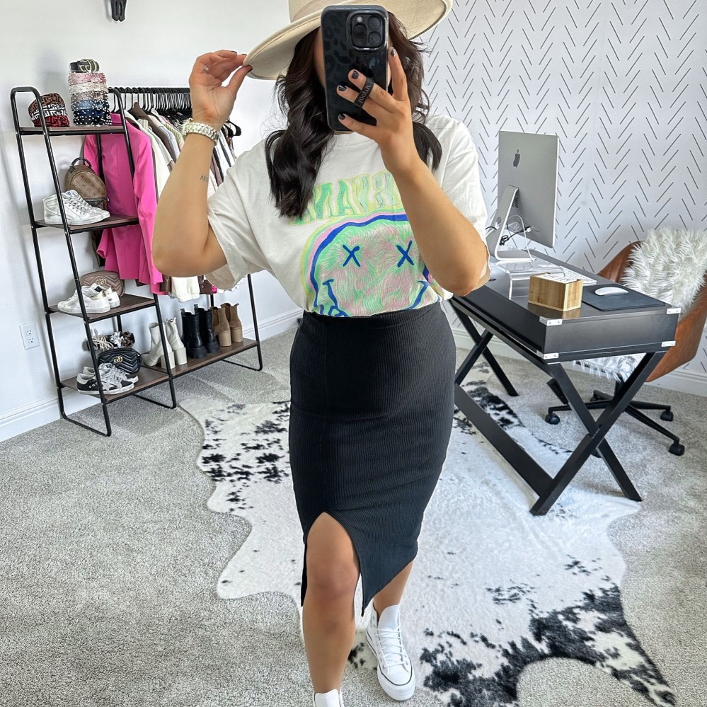 t shirt and skirt