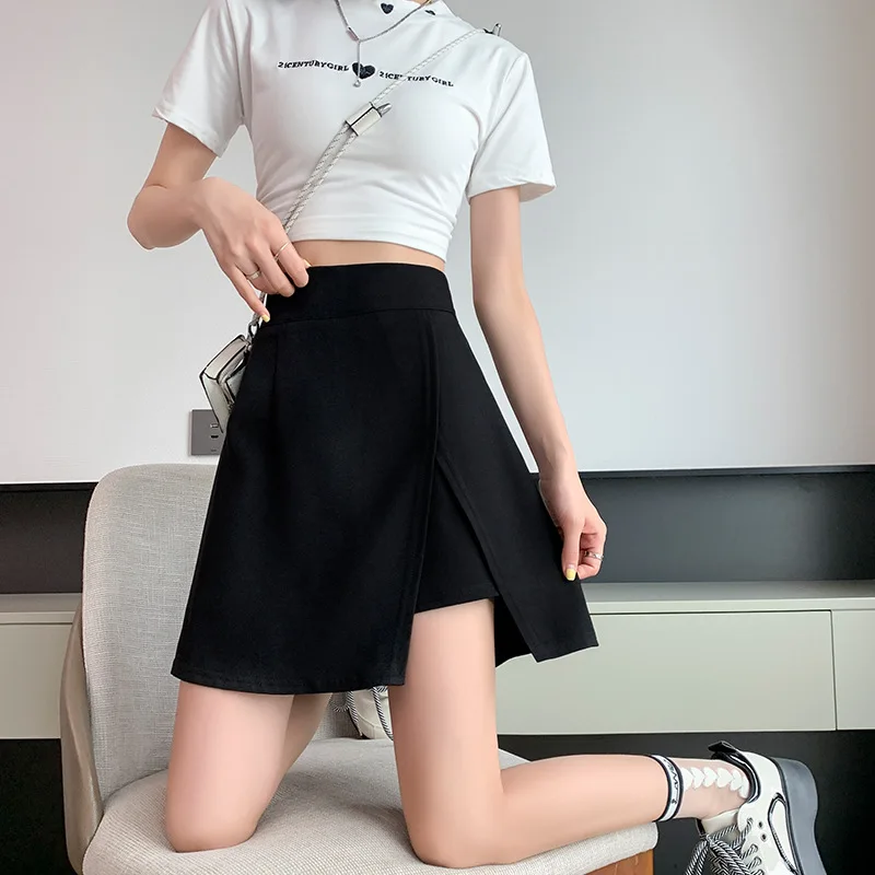 high waist mini skirt