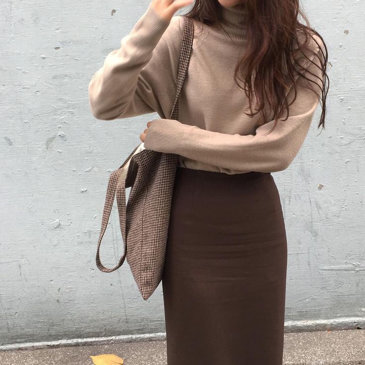 brown skirt outfit ideas