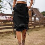 black silk skirt outfit