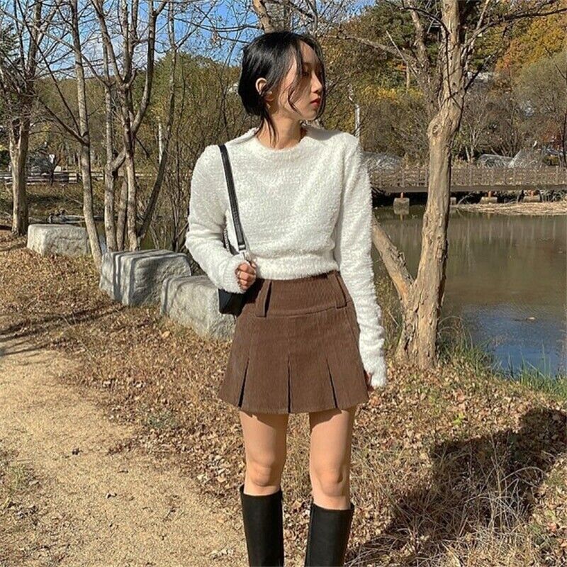 brown skirt outfit