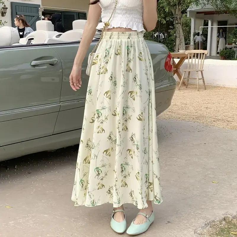 patterned maxi skirt