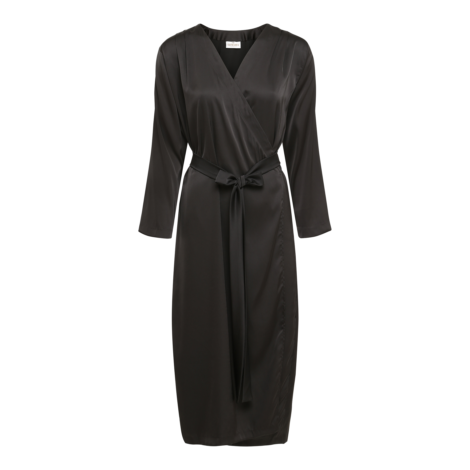 black wrap dress