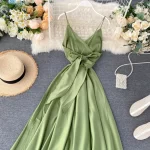 green wrap dress