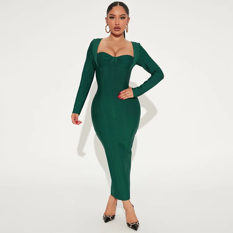green wrap dress
