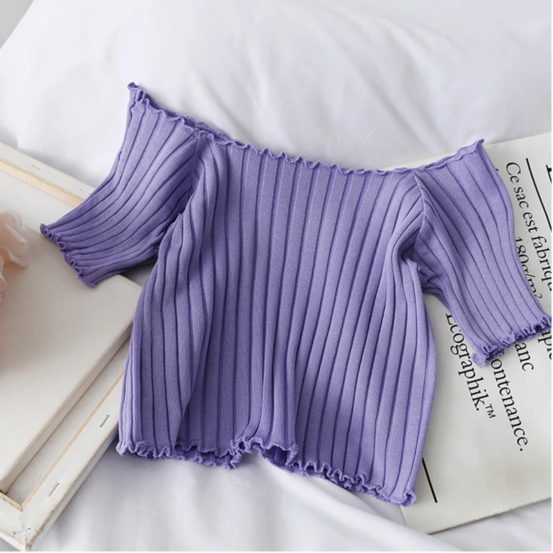 purple crop top