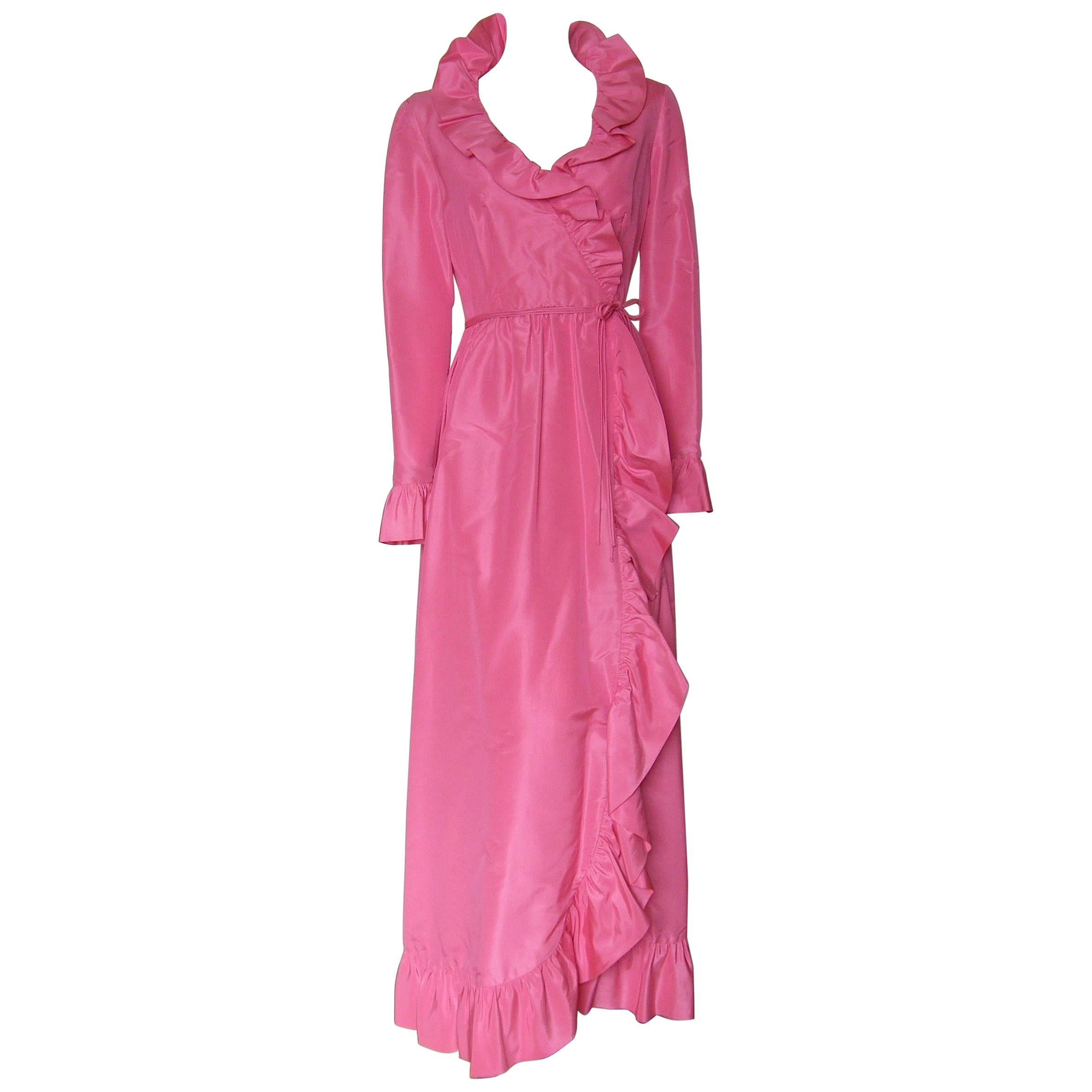 pink wrap dress