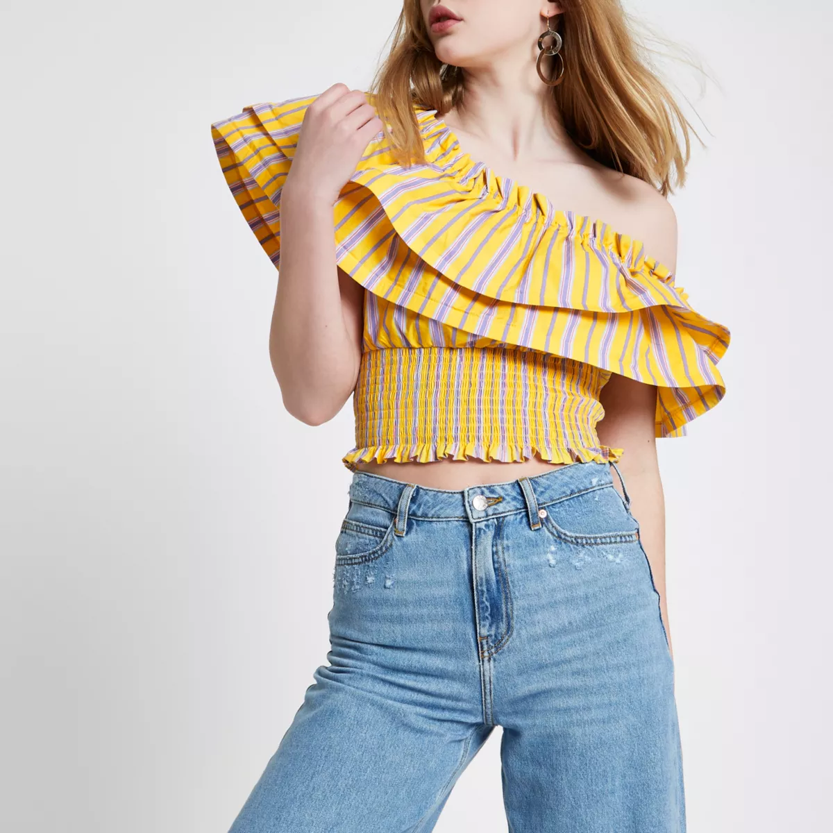 yellow crop top