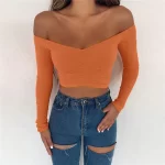 orange crop top