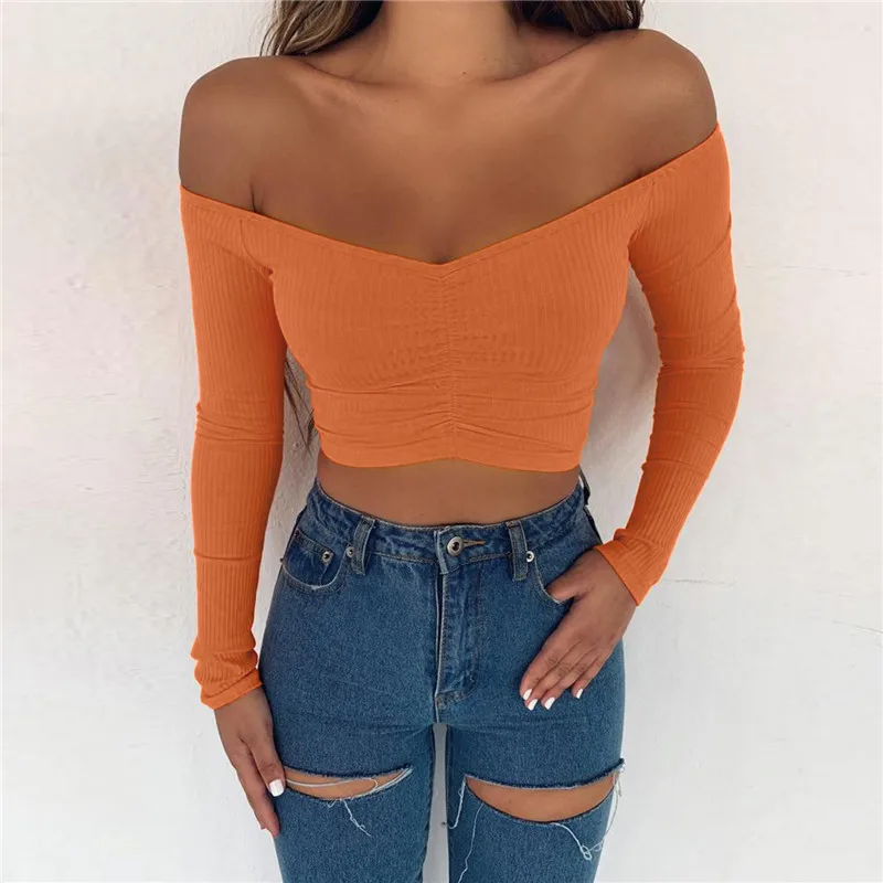 orange crop top