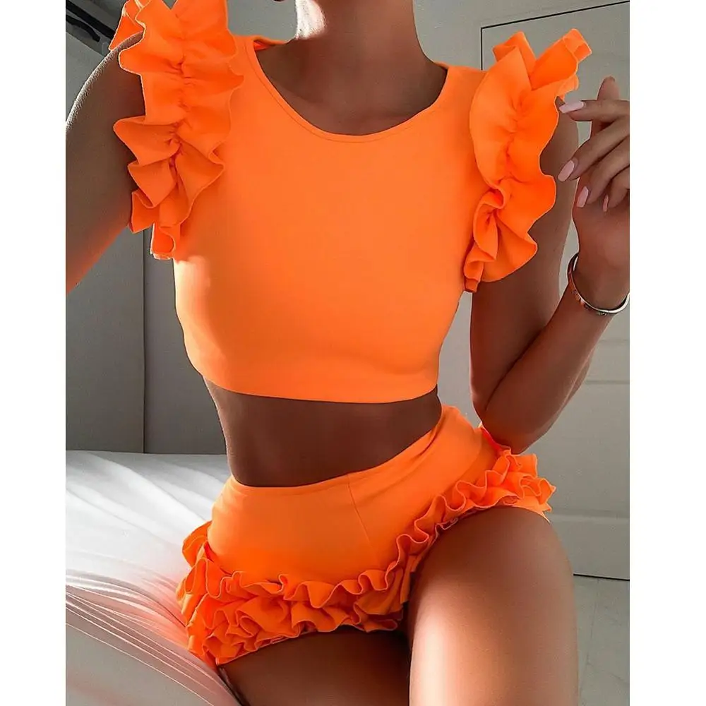 orange crop top