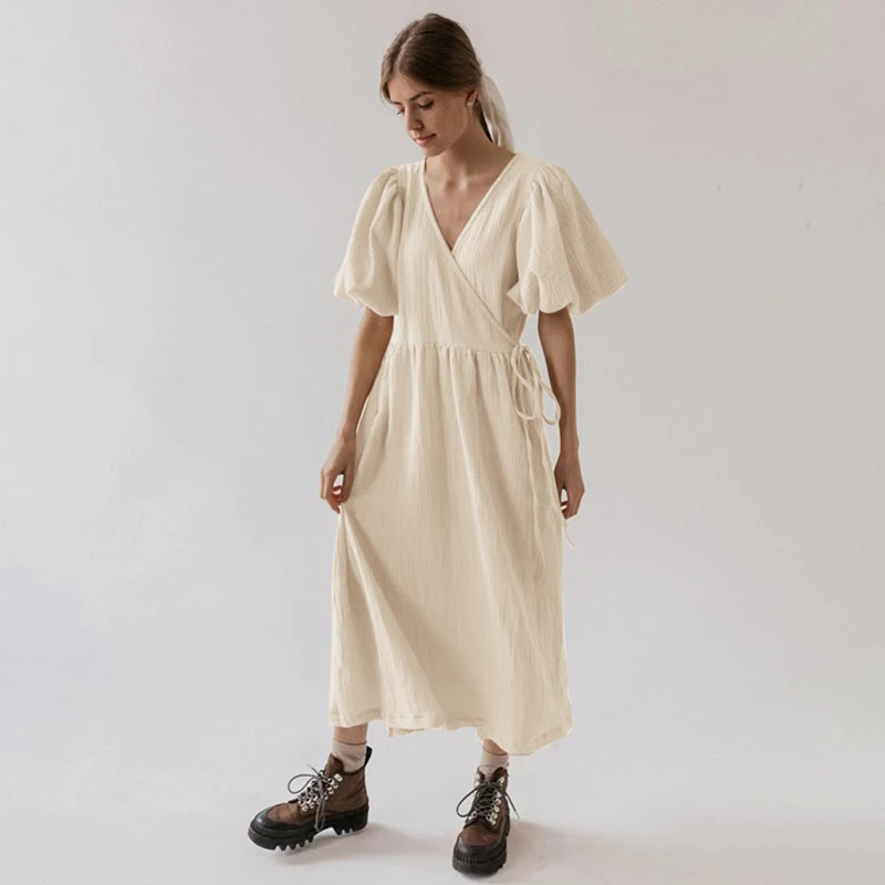 cotton wrap dress