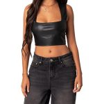 leather crop top
