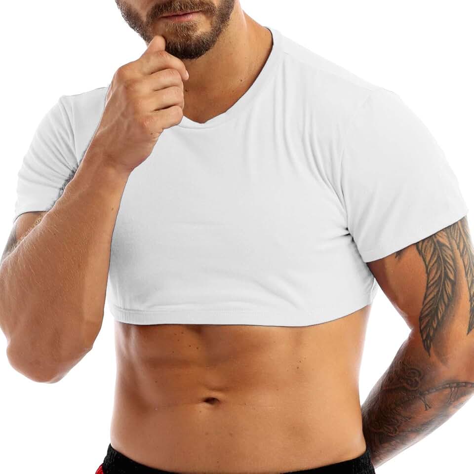 men crop top