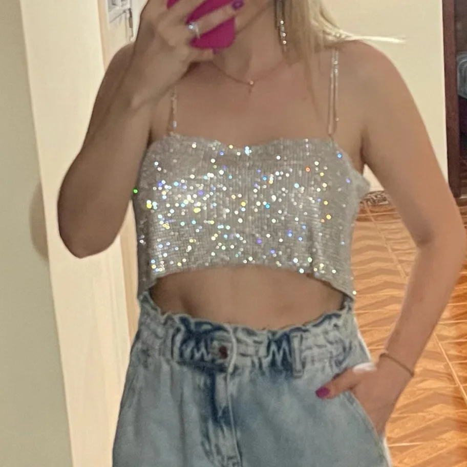 sequin crop top