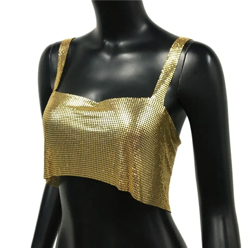 gold crop top