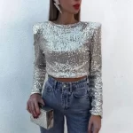 sequin crop top