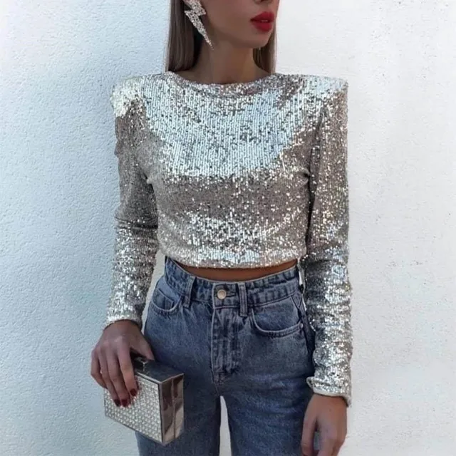 sequin crop top