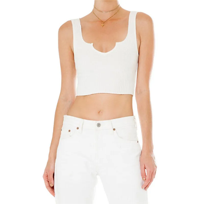 white crop top tank
