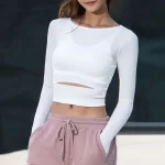white long sleeve crop top