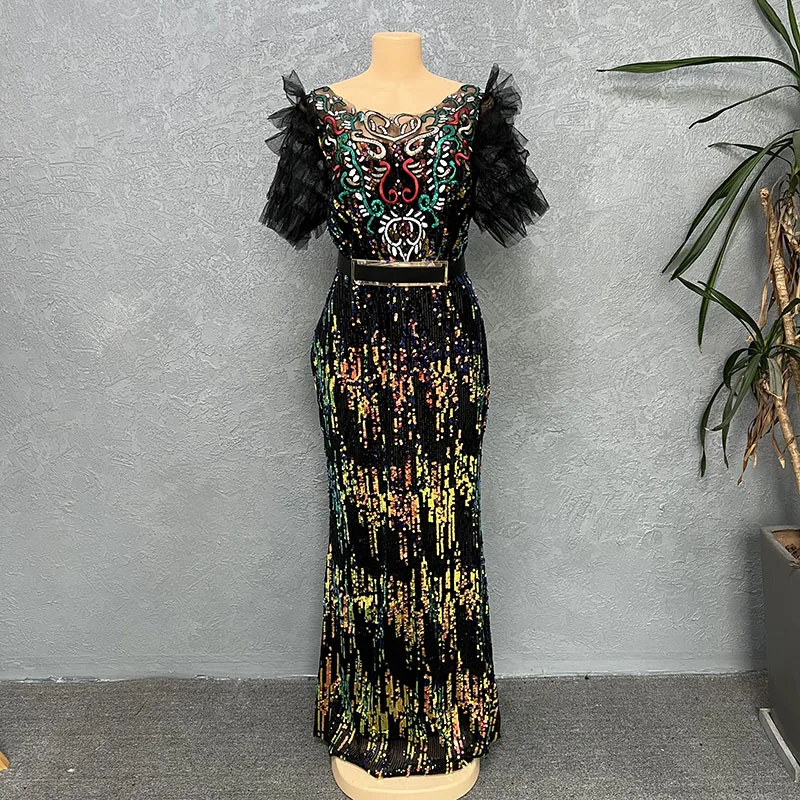 sequin wrap dress