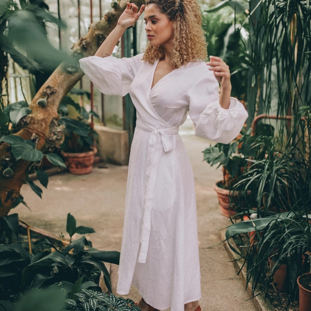 wrap dress with sleeves