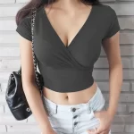 v neck crop top