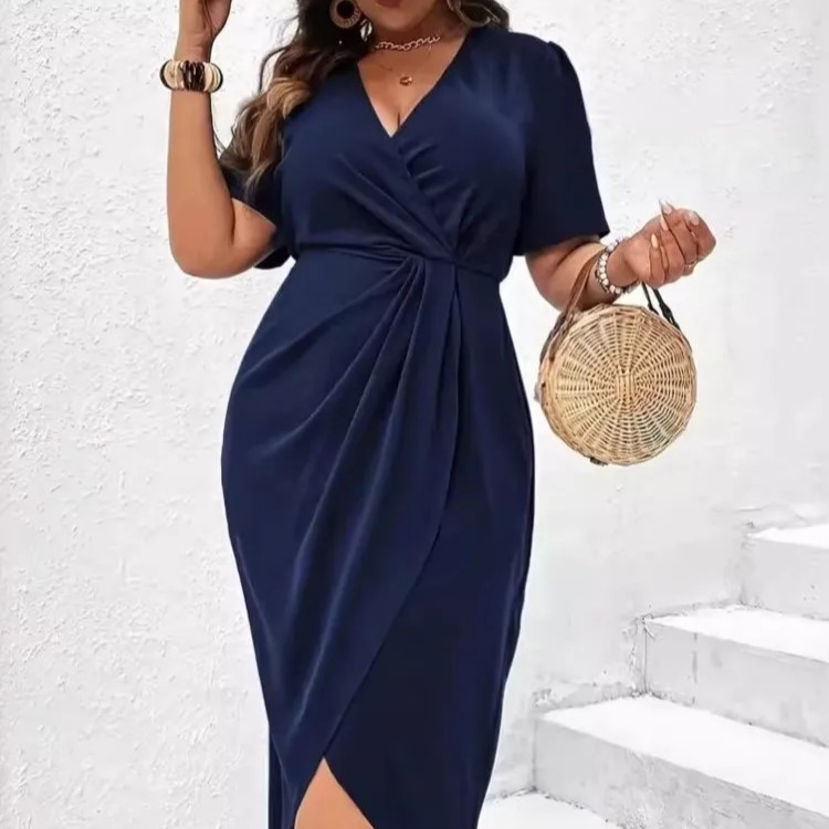 navy blue wrap dress
