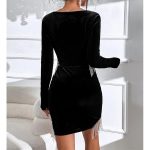 black wrap dress with sleeves
