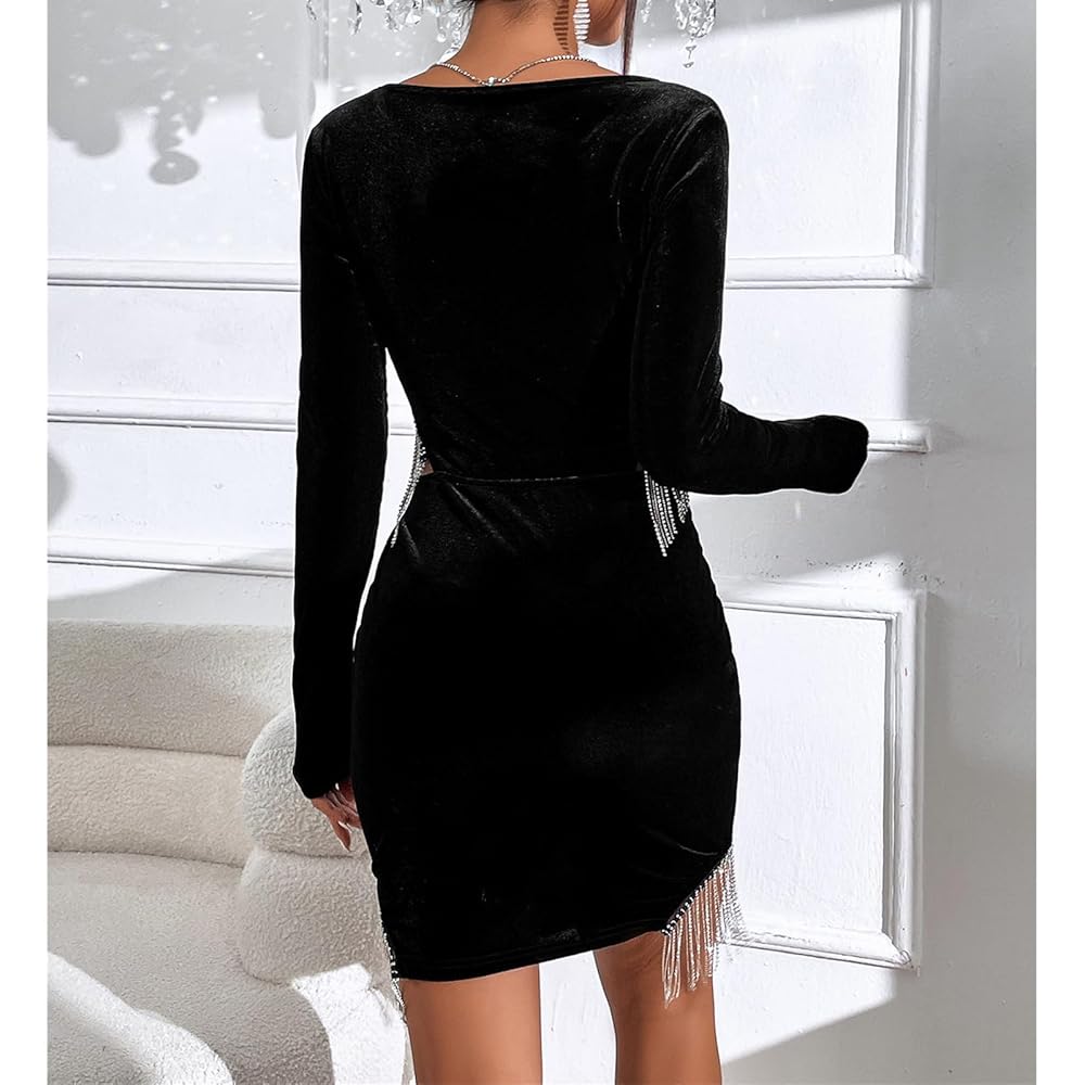 black wrap dress with sleeves