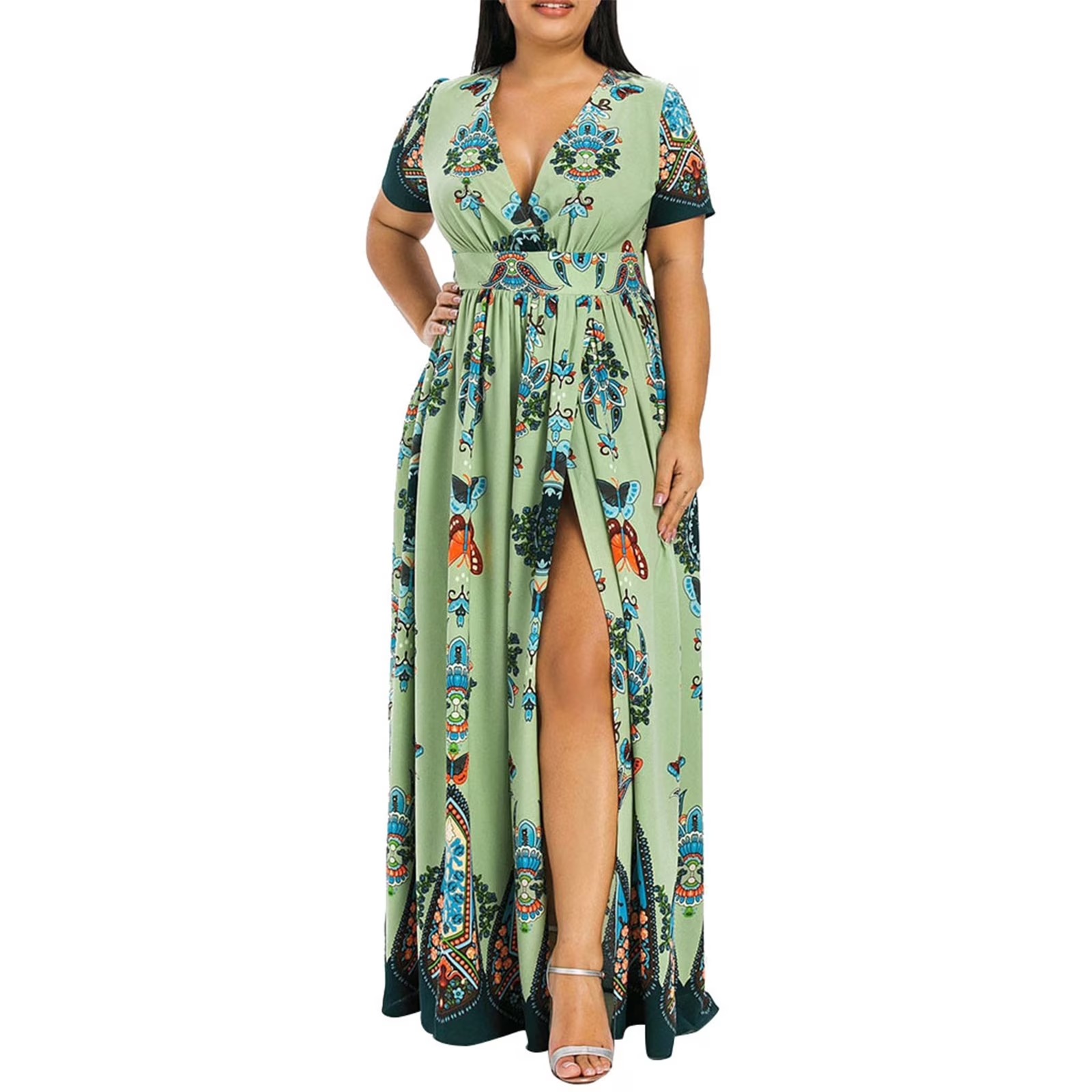 wrap long dress