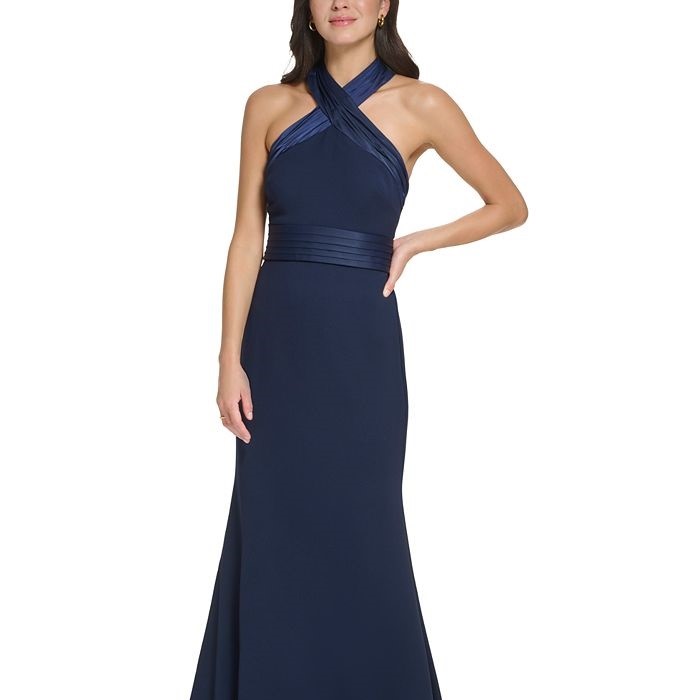 wrap around neck dress