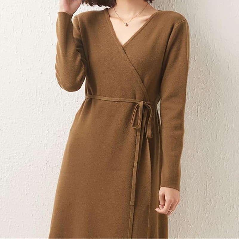wool wrap dress