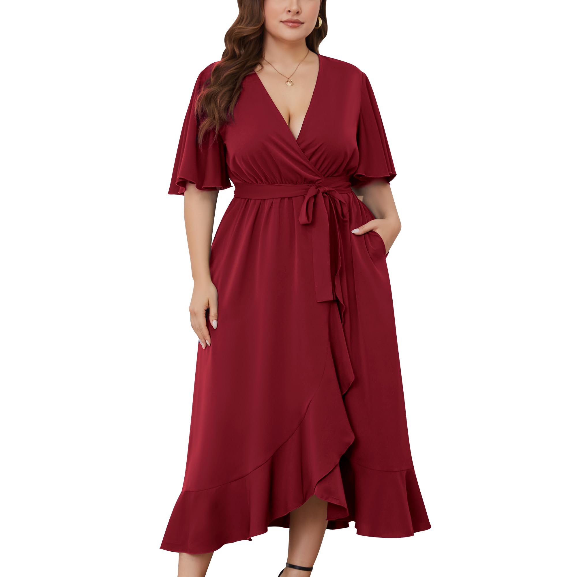 plus size wrap maxi dress
