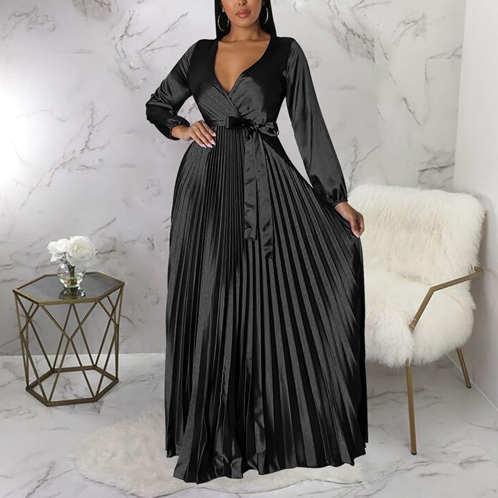 wrap maxi dress with sleeves