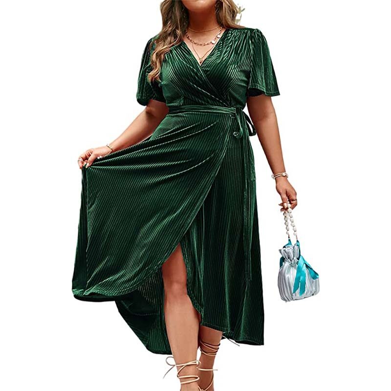 plus size wrap maxi dress