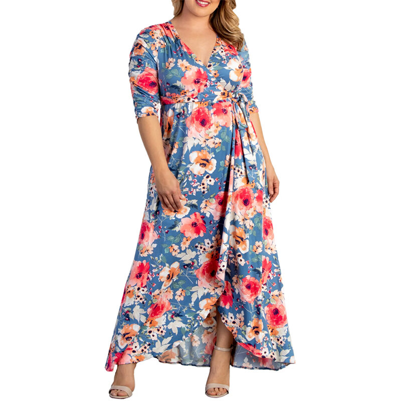 plus size wrap maxi dress