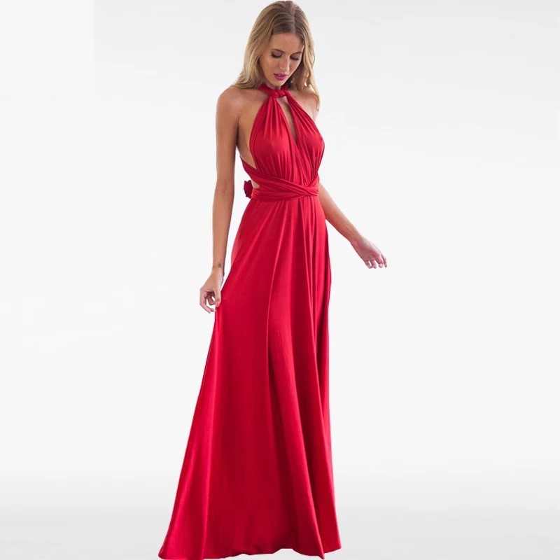 wrap around neck dress