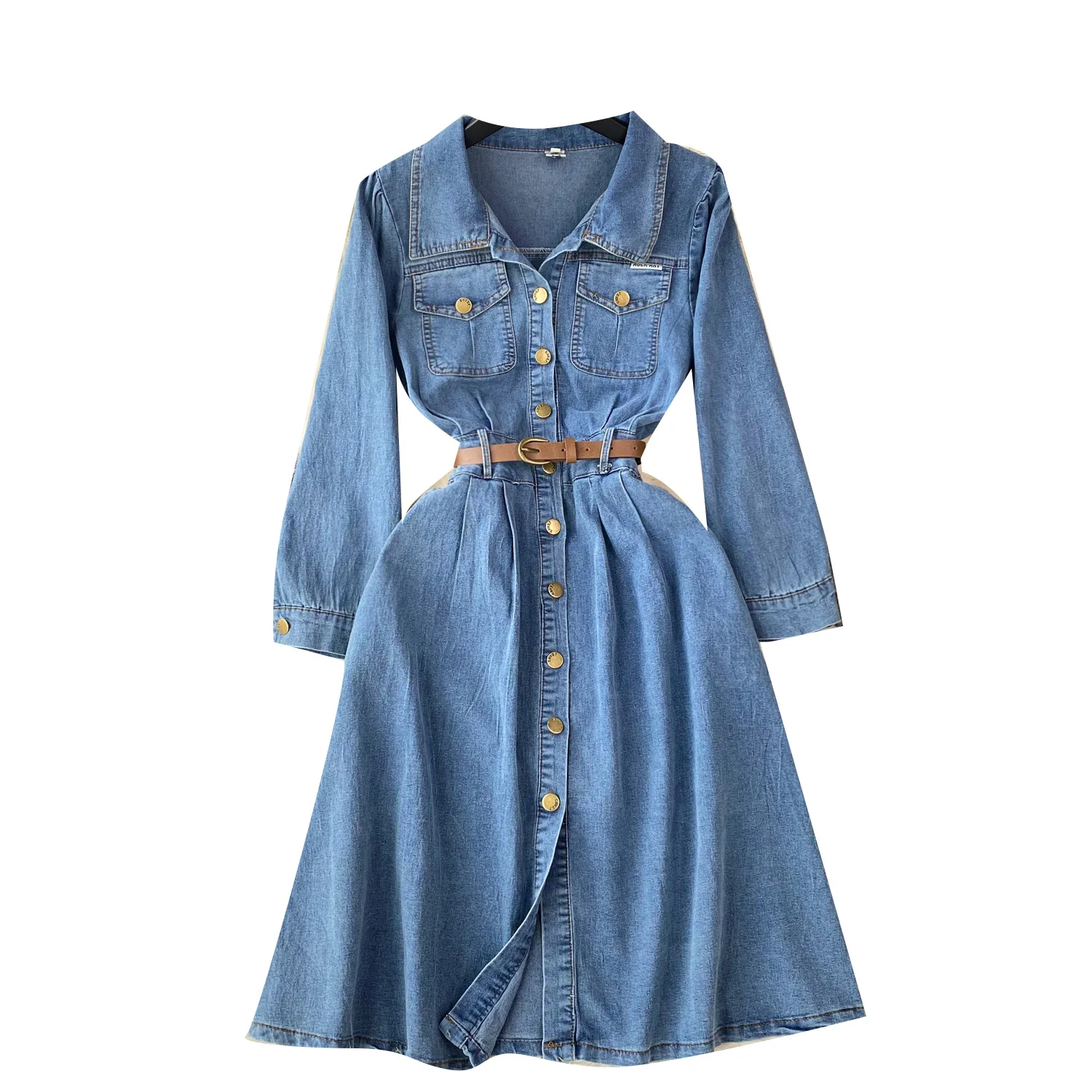 jean wrap dress