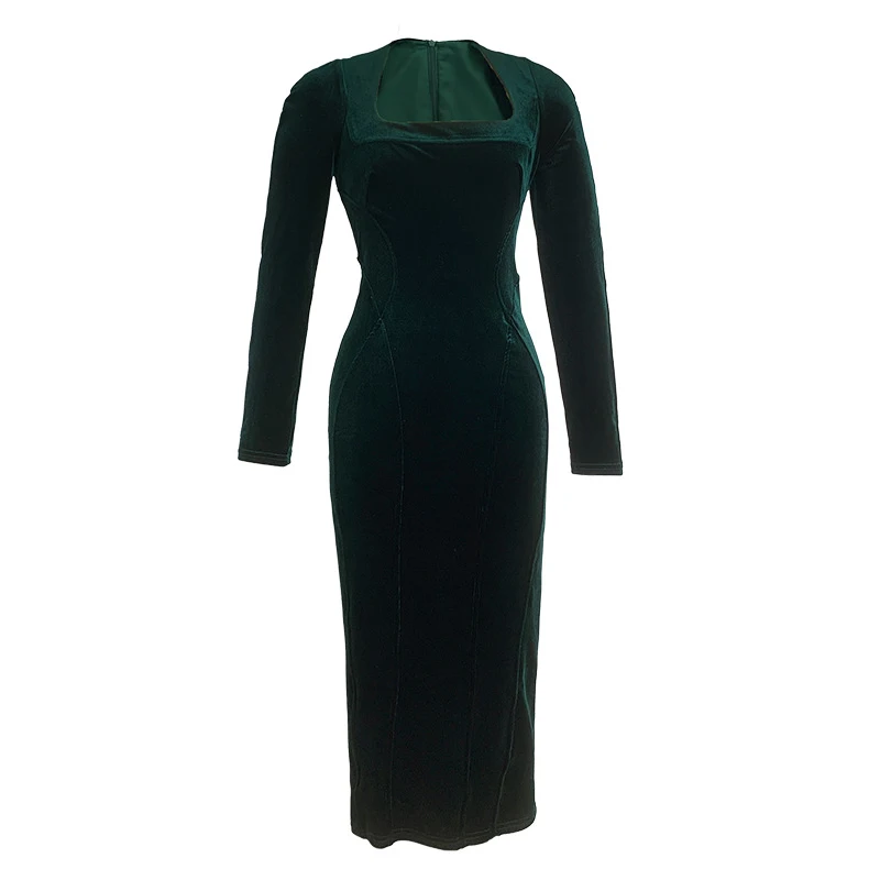 green velvet wrap dress