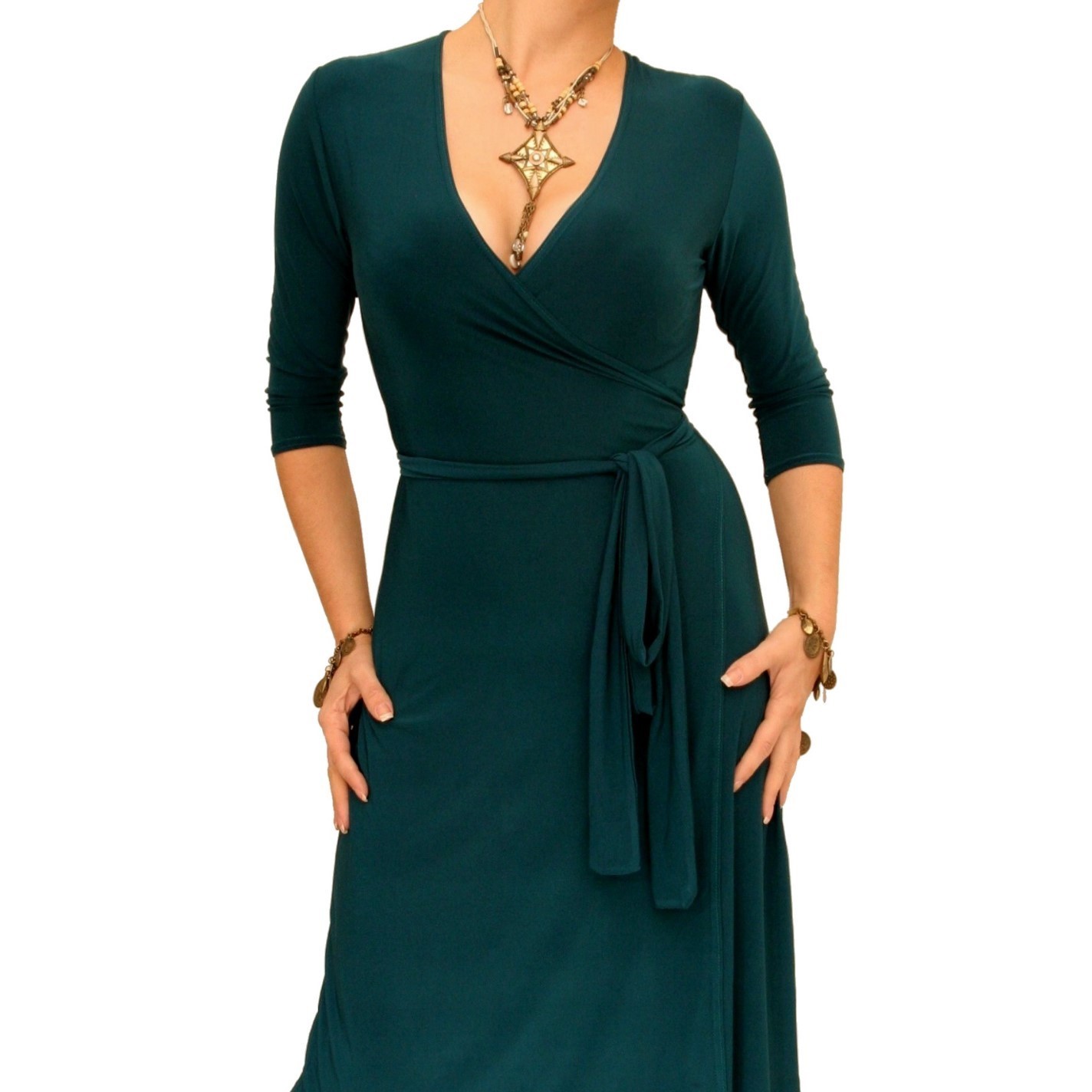 wrap around neck dress