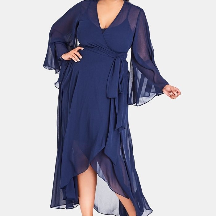 chiffon wrap dress