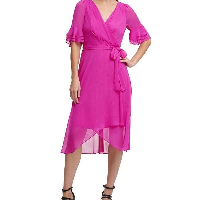 chiffon wrap dress