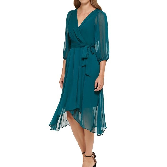 chiffon wrap dress