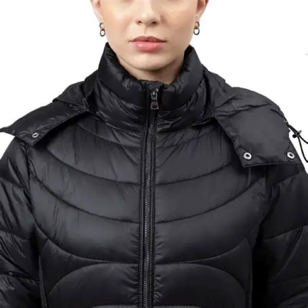 black quilted coat