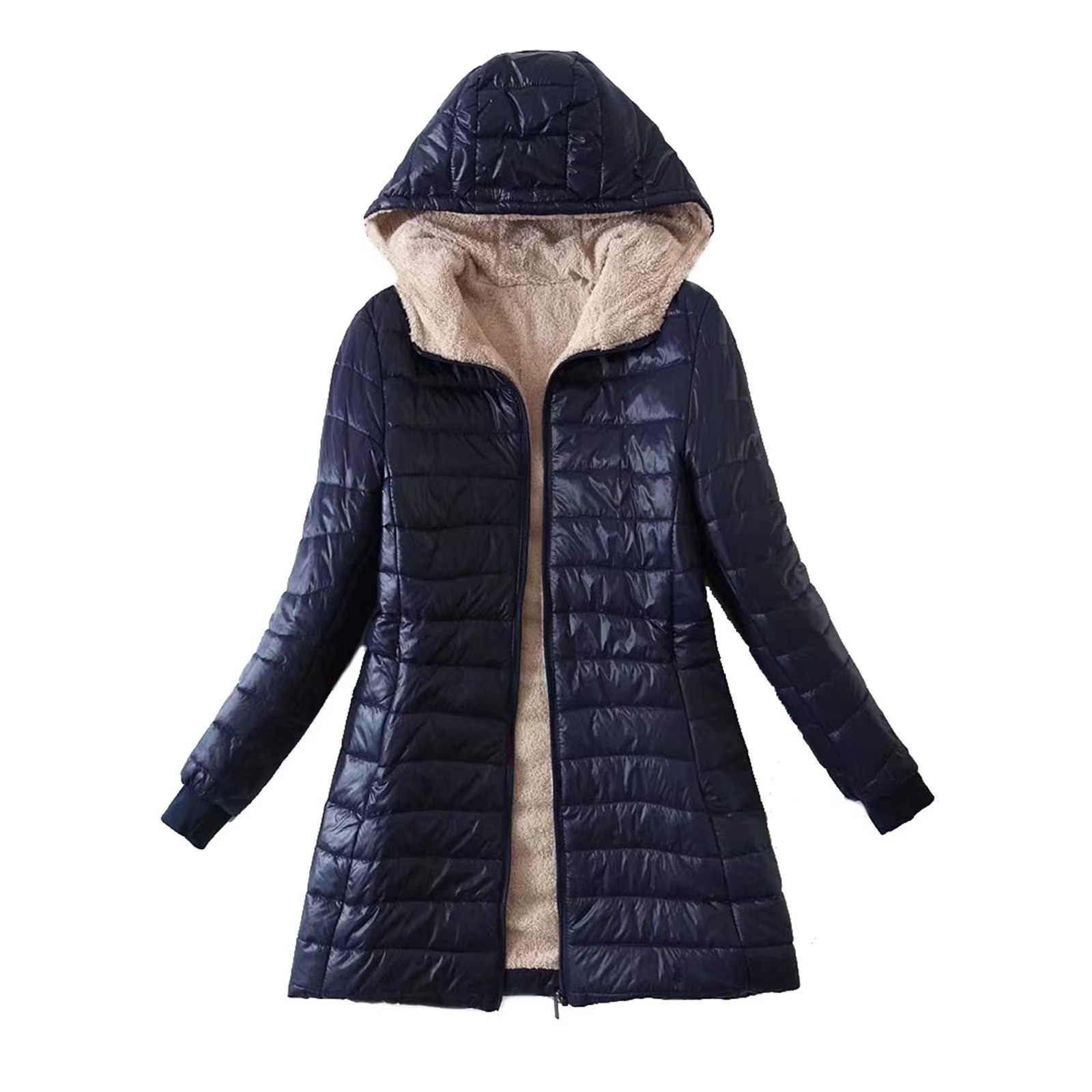 quilted long coat