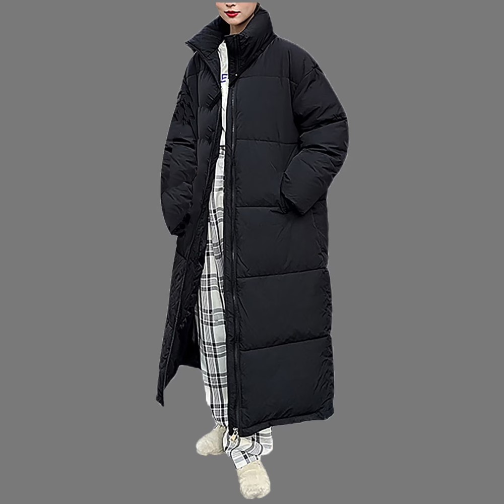quilted long coat