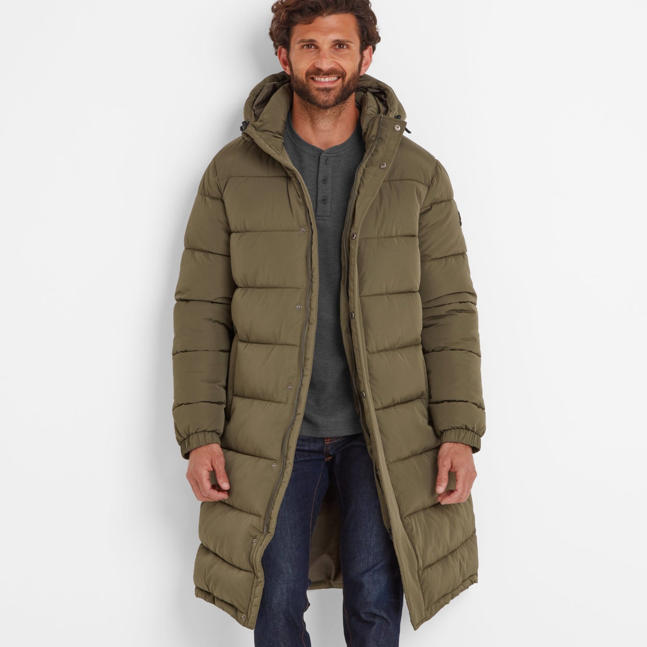 mens long quilted coat