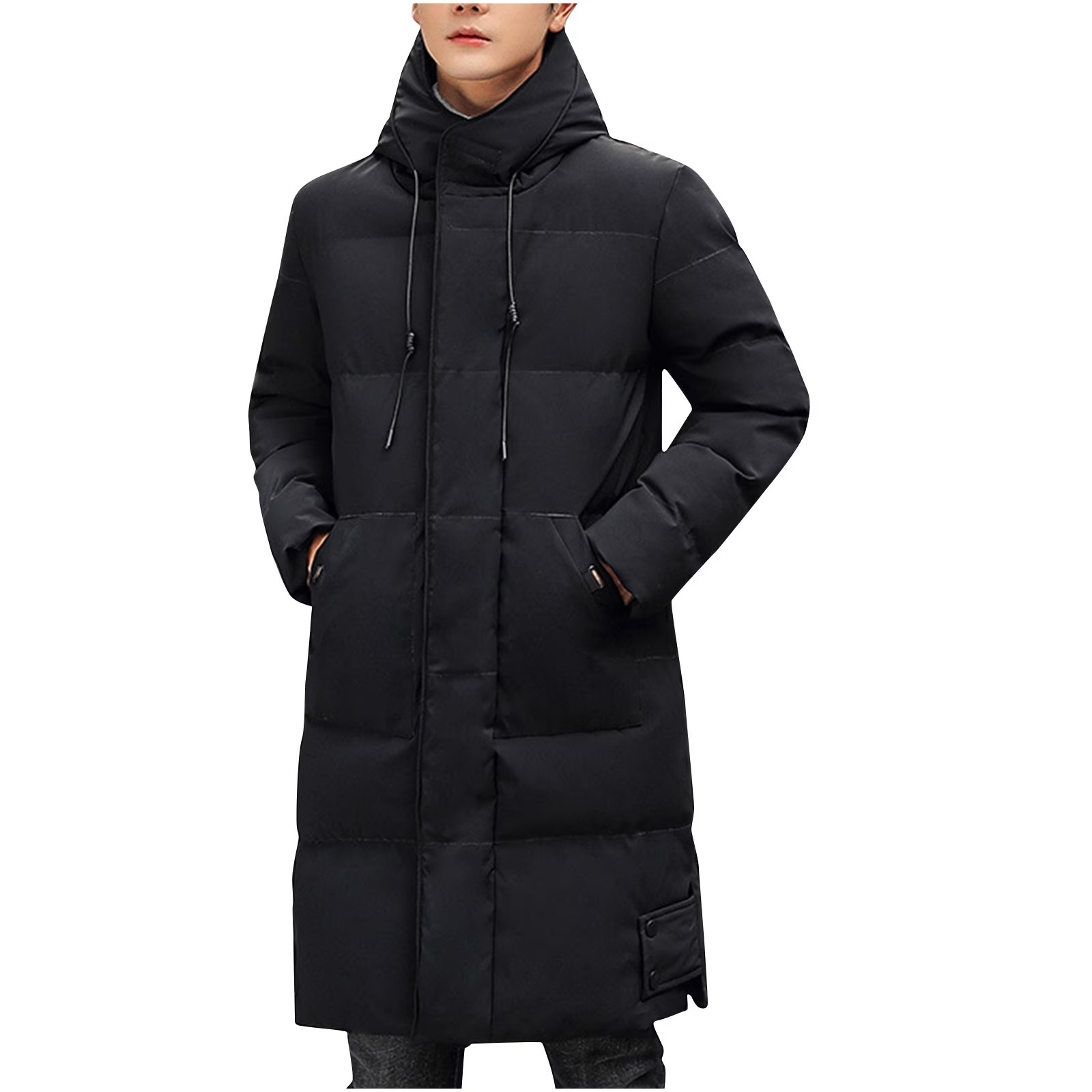 mens long quilted coat
