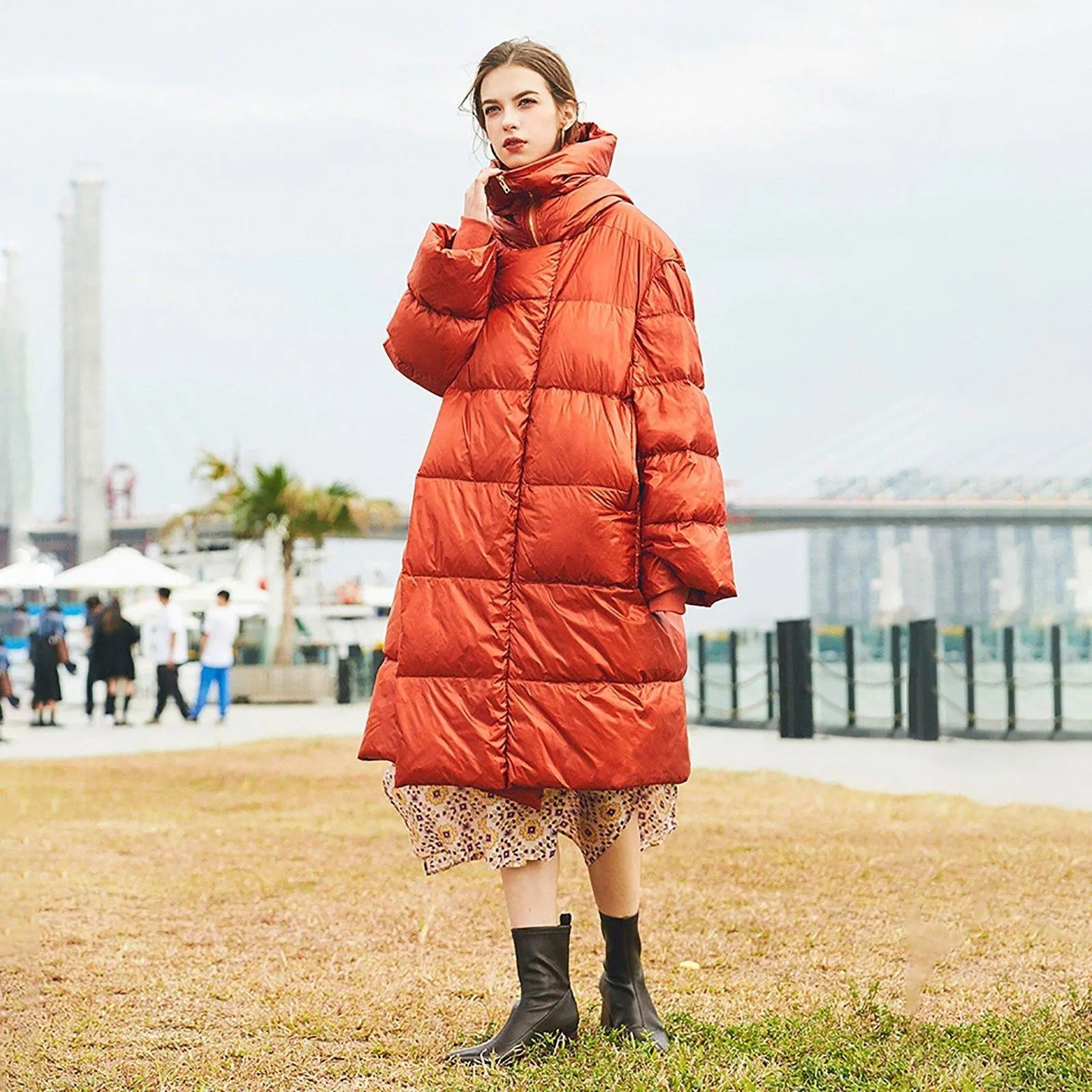long quilted puffer coat